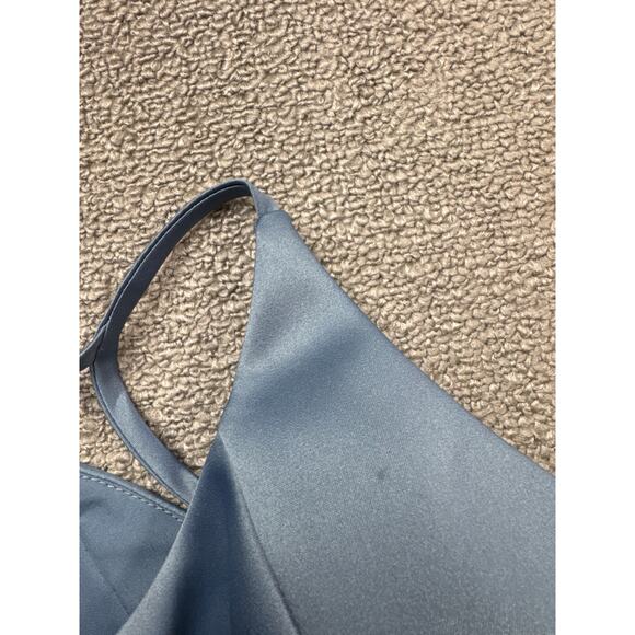 Sorella Vita Formal Dress Gown Modern Satin Bridesmaid Prom Stone Blue Size 10 - Picture 13 of 14